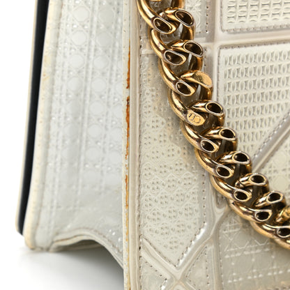 Christian Dior Metallic Patent Micro-Cannage Small Diorama Flap Bag Silver 11 of 14
