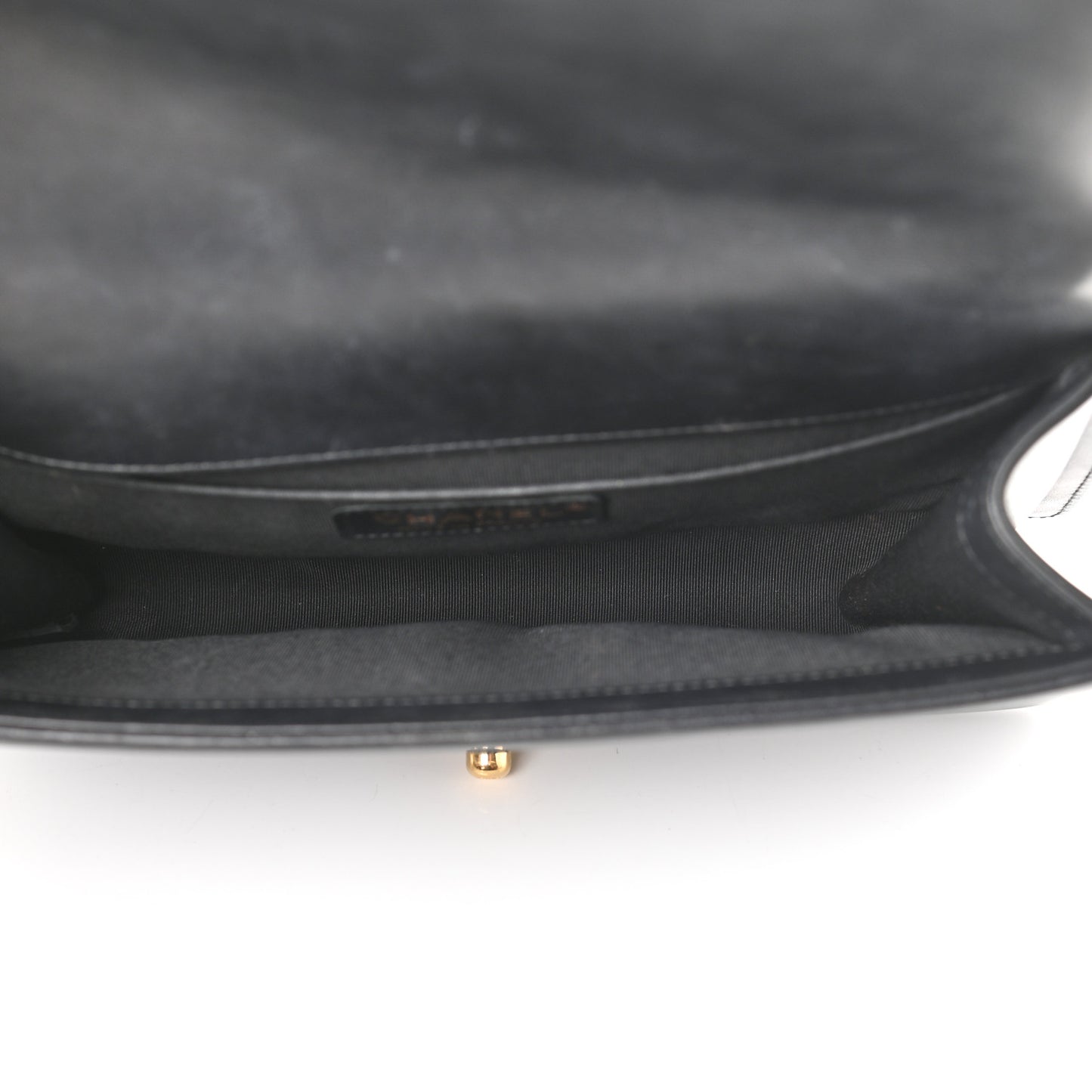 Calfskin Chevron Quilted Medium Boy Flap Black