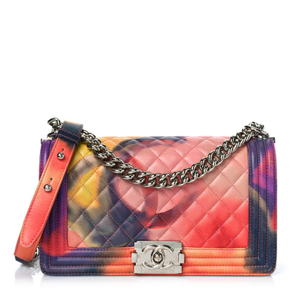 Chanel Printed Lambskin Quilted Medium Flower Power Boy Flap 1 of 12