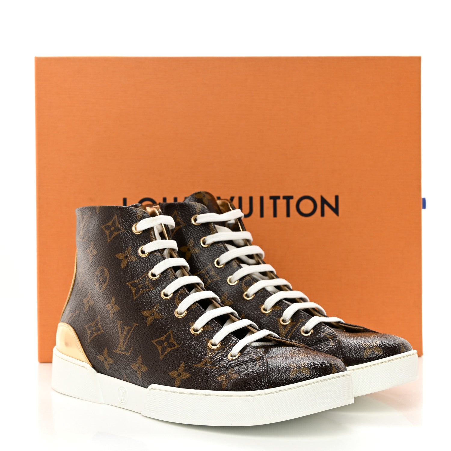 Louis Vuitton Patent Monogram Stellar Sneaker Boots 40 Gold 9 of 9
