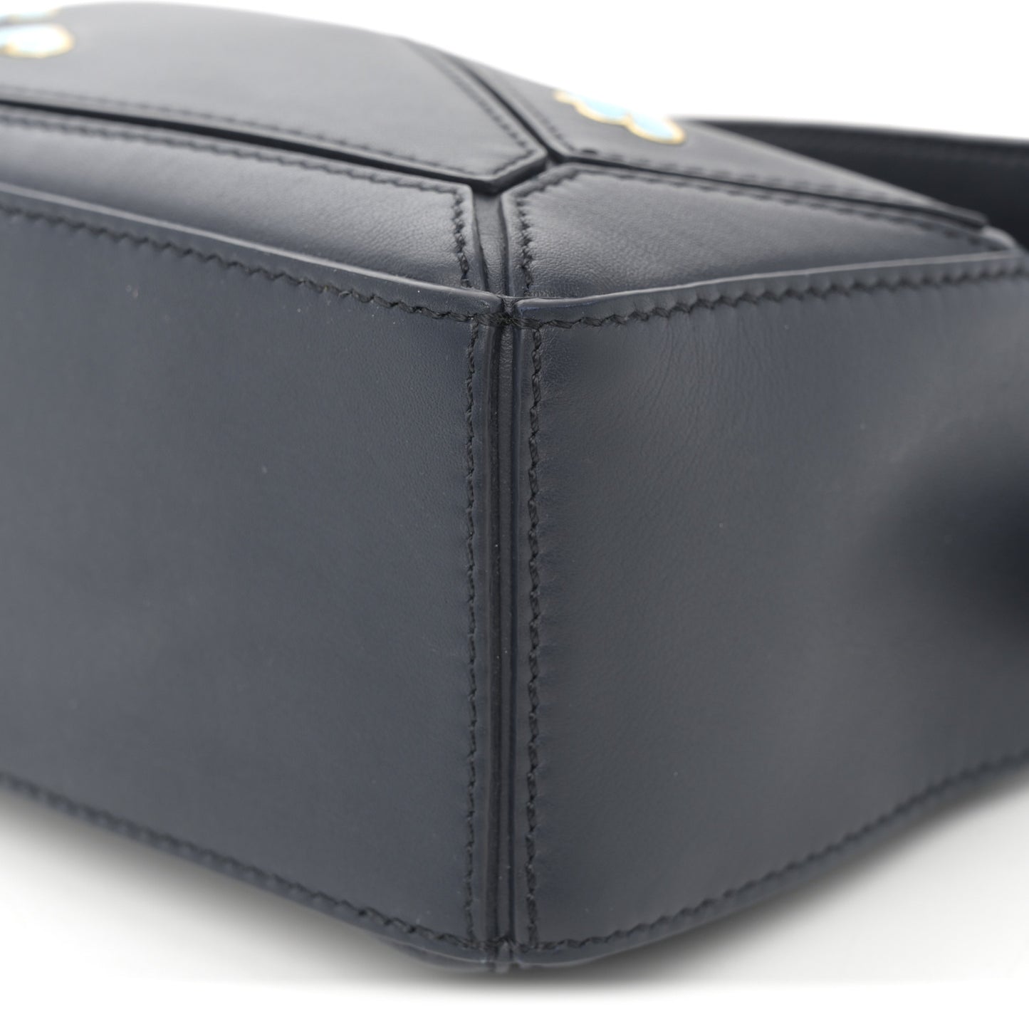Calfskin New Year Mini Puzzle Bag Dark Ink
