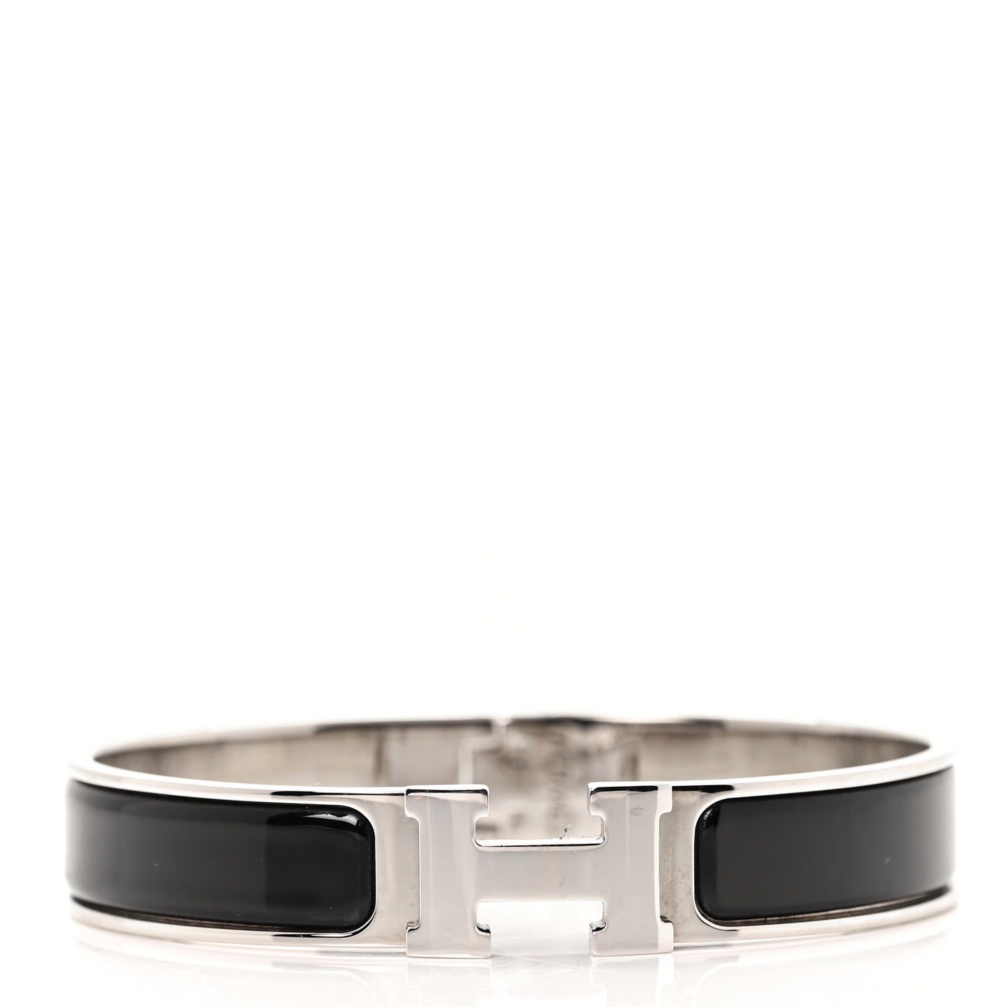Enamel Narrow Clic Clac H Bracelet GM Black