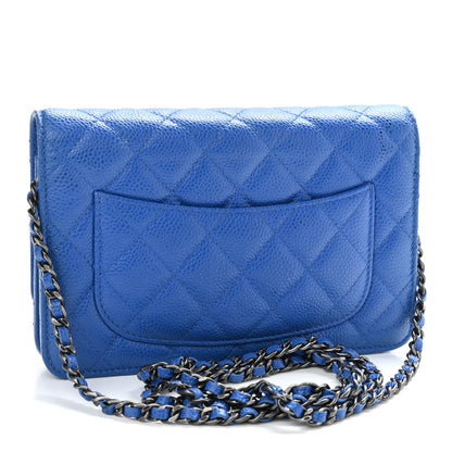 Chanel Caviar Quilted Wallet On Chain WOC Blue 3 of 16