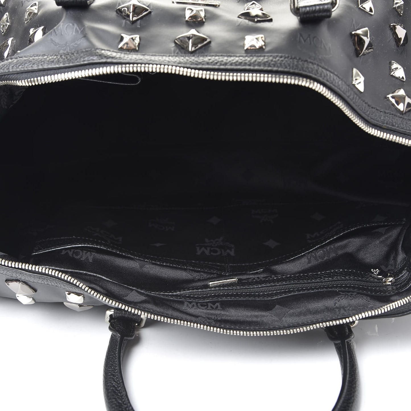 Monogram Coated Canvas Spiked Weekender Black