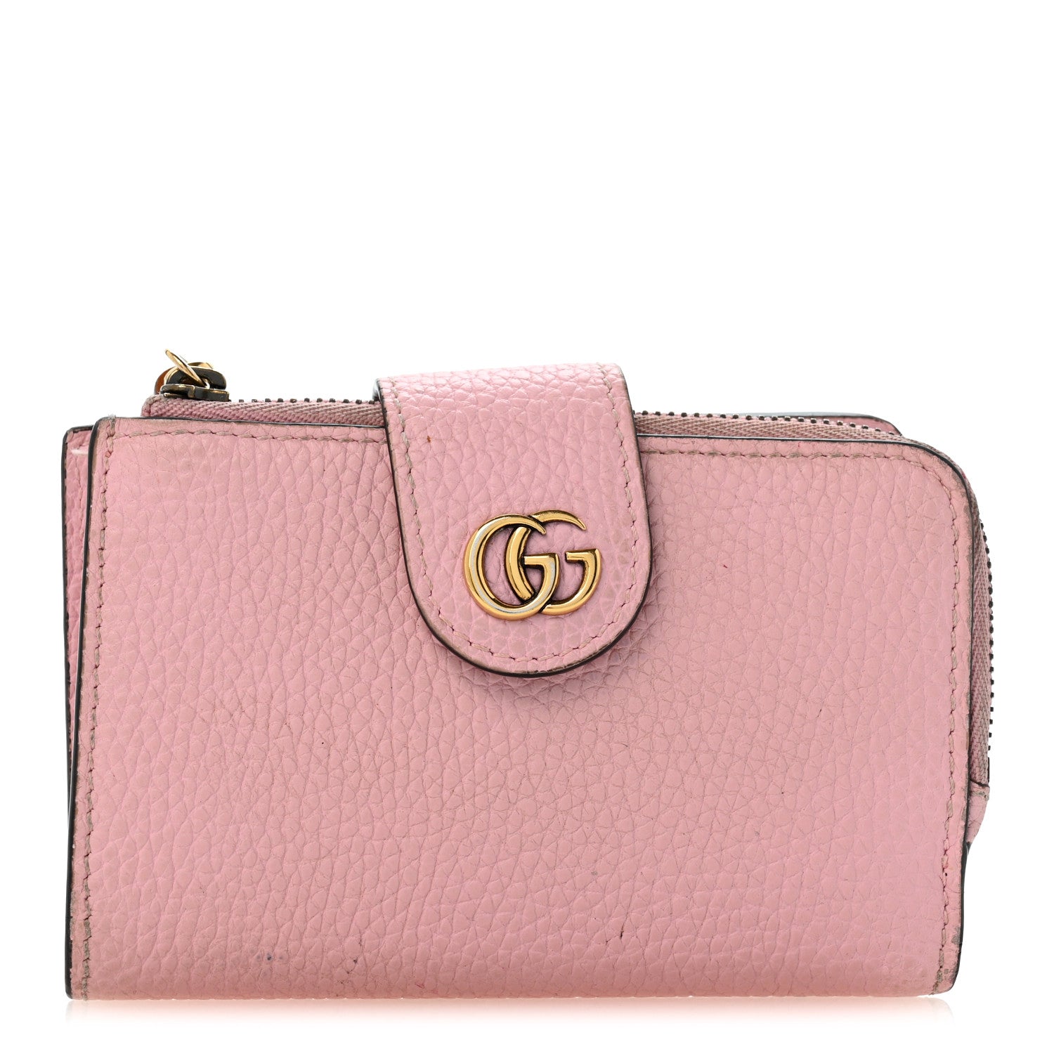 Gucci Piuma Calfskin Medium Bamboo Double G Wallet Pink 1 of 10