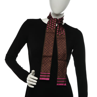 Louis Vuitton Silk Perforated Monogram Bandeau Fuchsia Brown 2 of 5