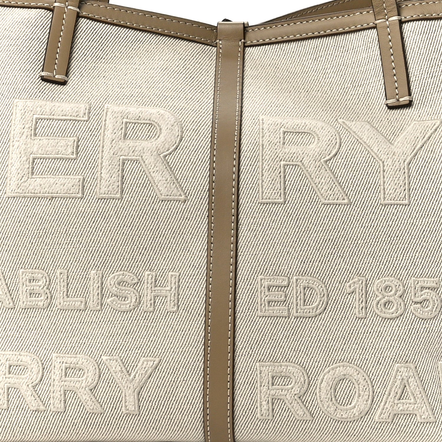 Burberry Cotton Canvas Mini Logo Horseferry Tote Bag Off White 11 of 15