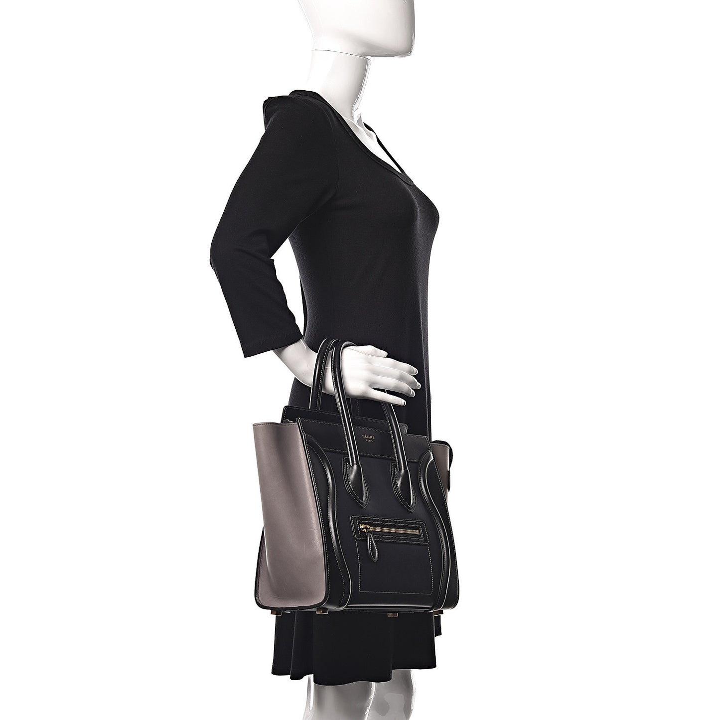 Glazed Calfskin Micro Tri-Color Luggage Dark Blue