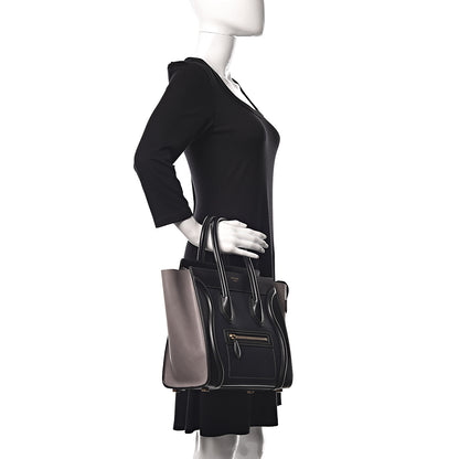 Celine Glazed Calfskin Micro Tri-Color Luggage Dark Blue 2 of 10