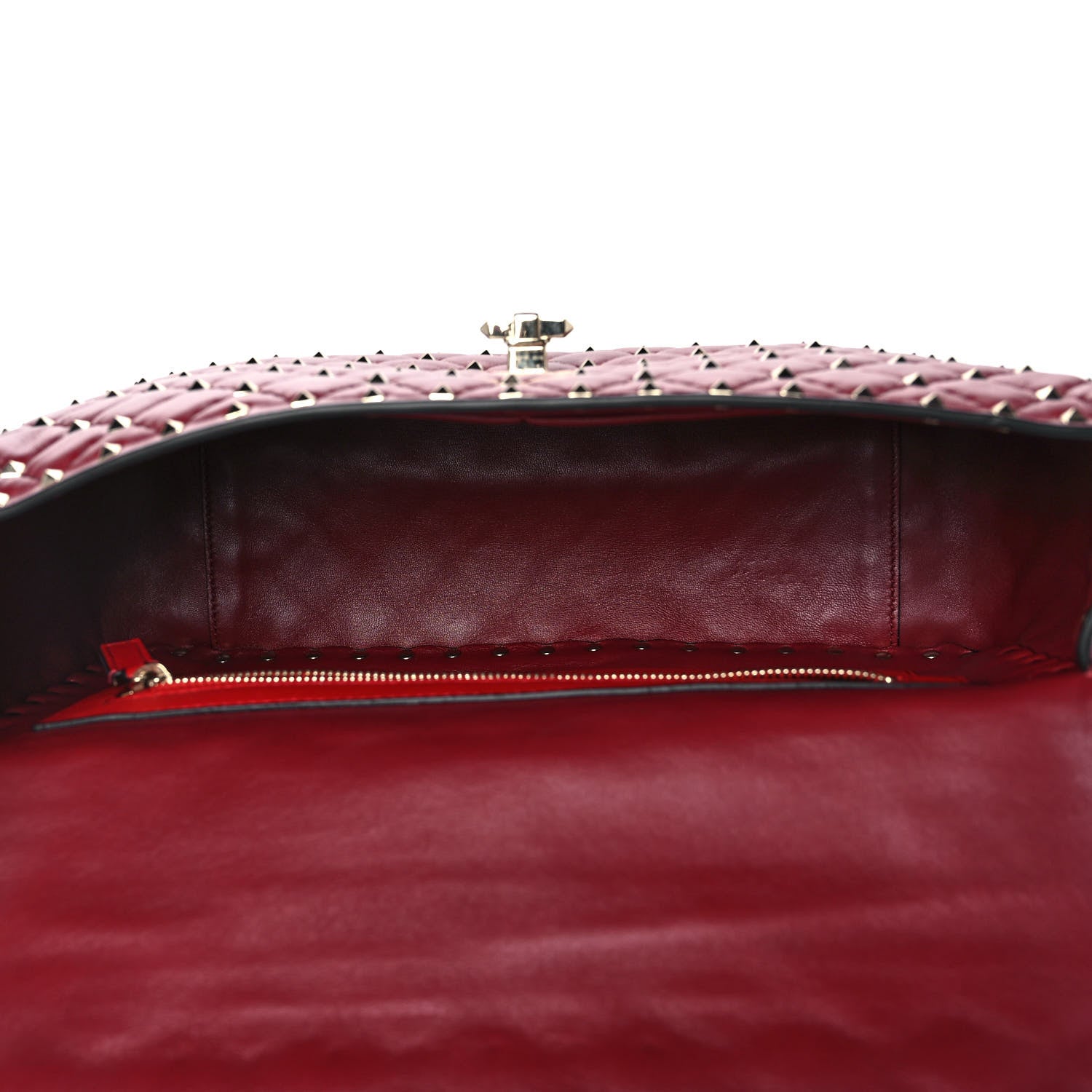 Valentino Garavani Nappa Large Rockstud Spike Shoulder Bag Rubino 5 of 9