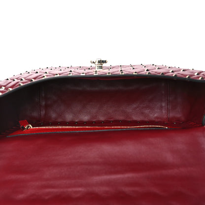 Valentino Garavani Nappa Large Rockstud Spike Shoulder Bag Rubino 5 of 9