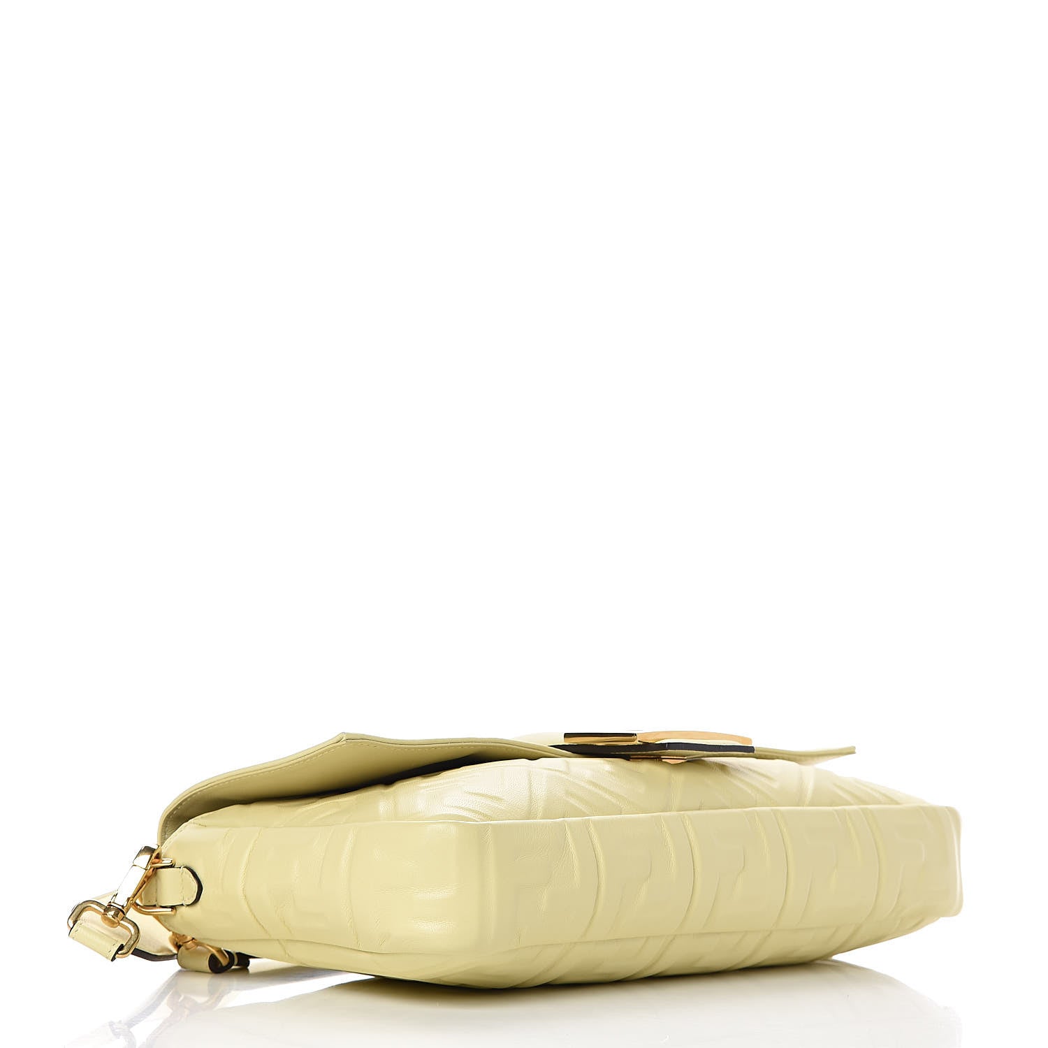 Fendi Nappa FF 1974 Embossed Large Baguette Banana 5 of 18