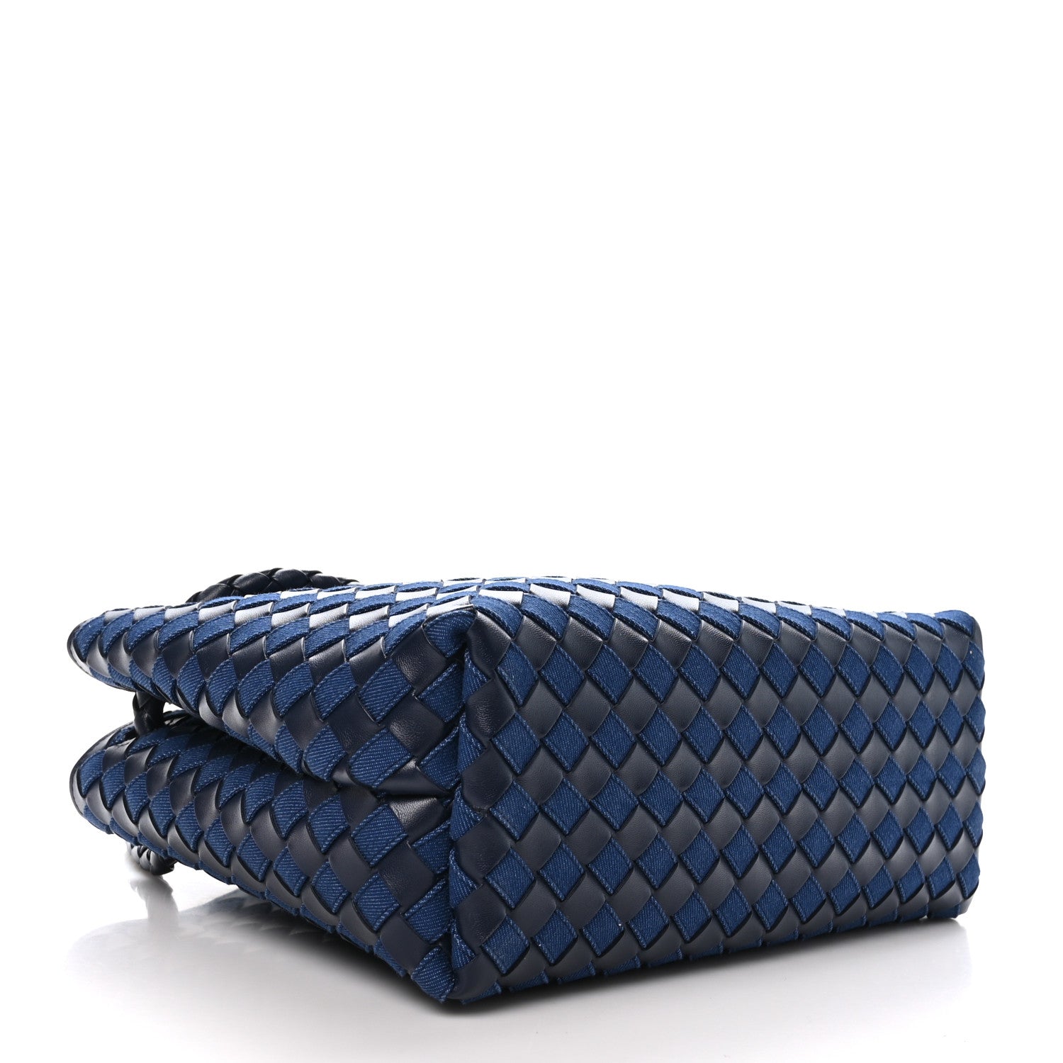 Bottega Veneta Nappa Intrecciato Denim Medium Andiamo Shoulder Bag Abyss Indigo 4 of 10