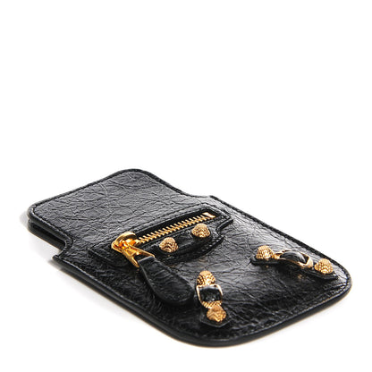 Balenciaga Agneau Giant Gold Smart Phone Pouch Black 17 of 45