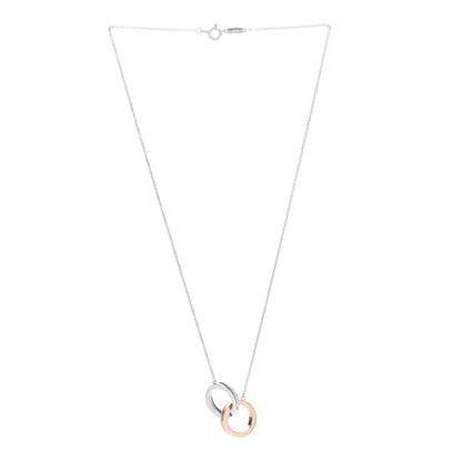 Tiffany Sterling Silver 18K Rose Gold 1837 Interlocking Circles Pendant Necklace 3 of 5