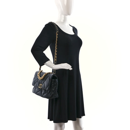 Chanel Lambskin Quilted Medium Chanel 19 Flap Black 2 of 11