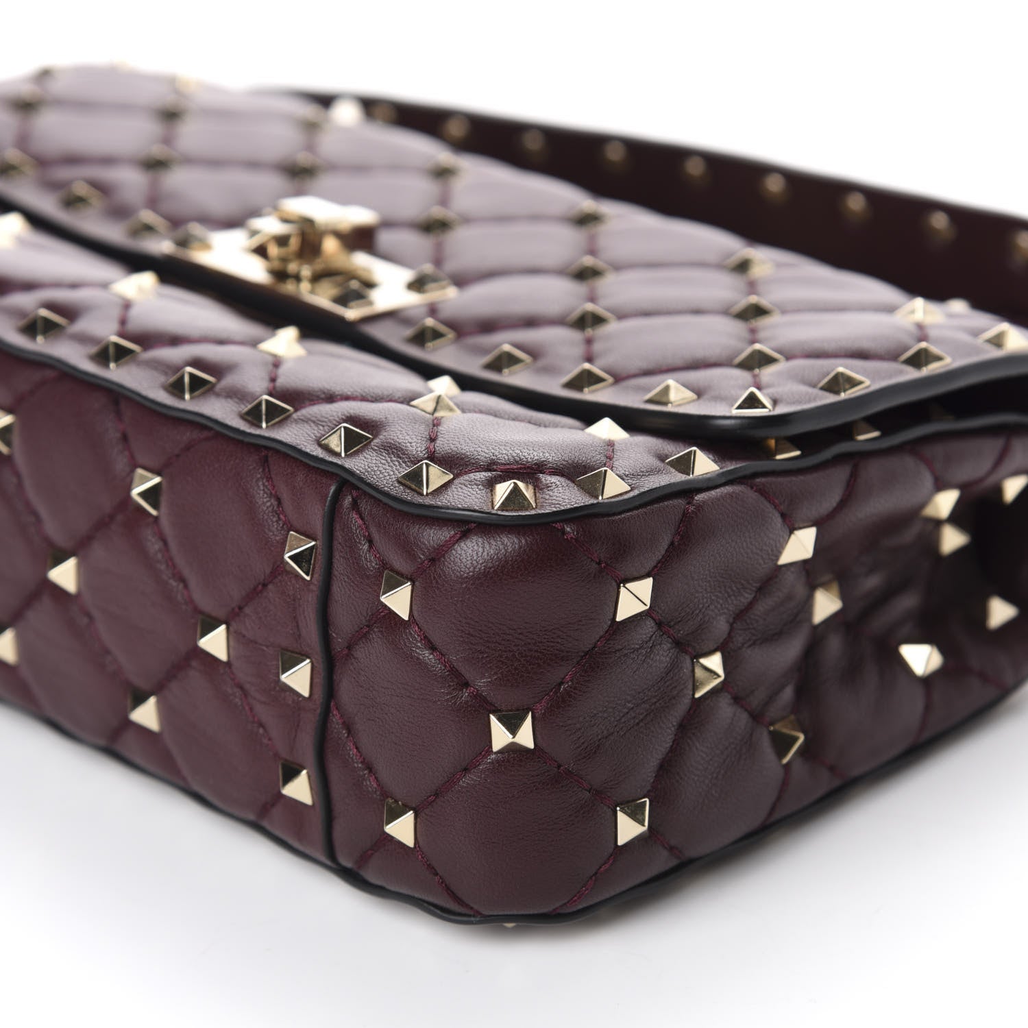 Valentino Garavani Lambskin Small Rockstud Spike Shoulder Bag Rubin 7 of 10