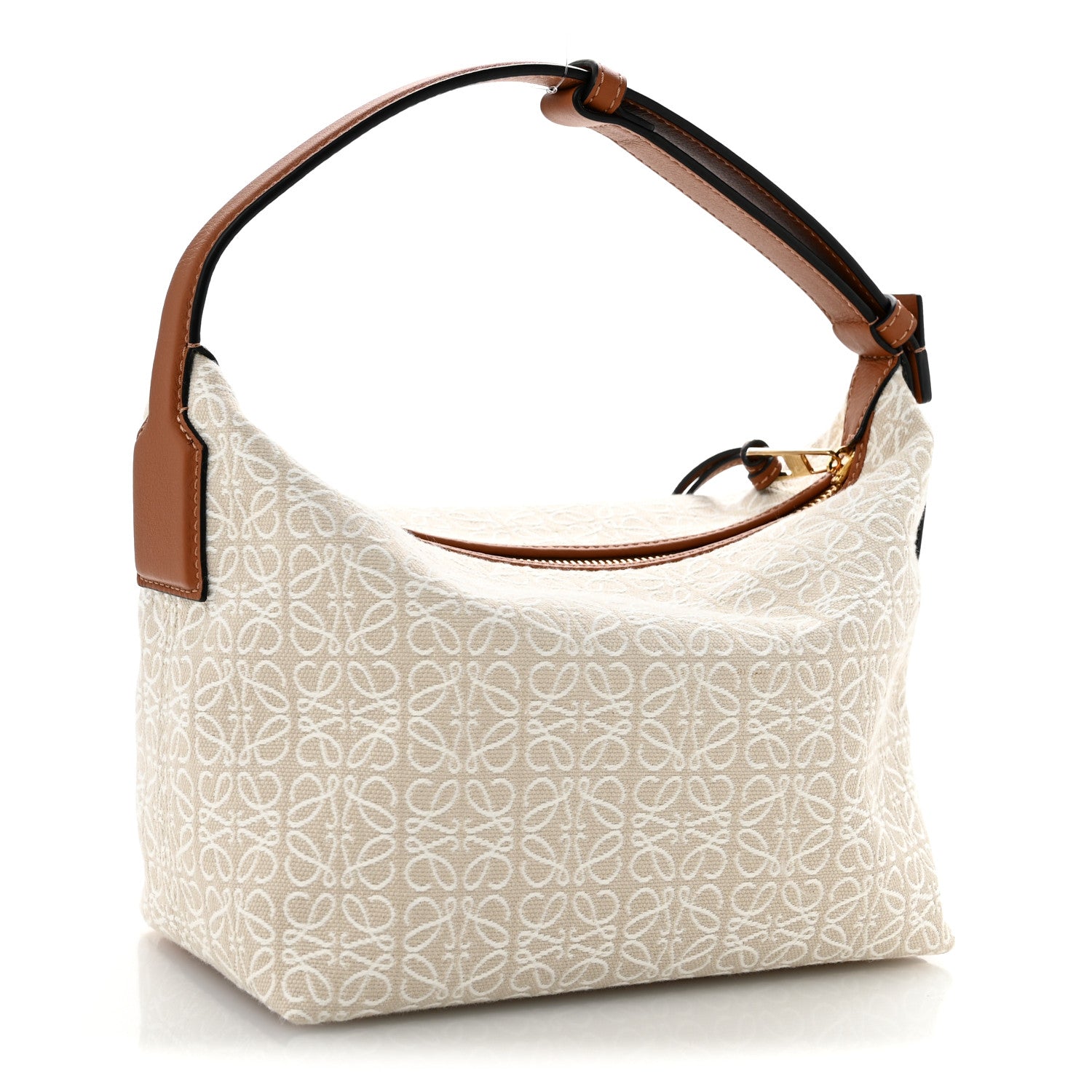 Loewe Jacquard Anagram Calfskin Small Cubi Bag Ecru Tan 3 of 11