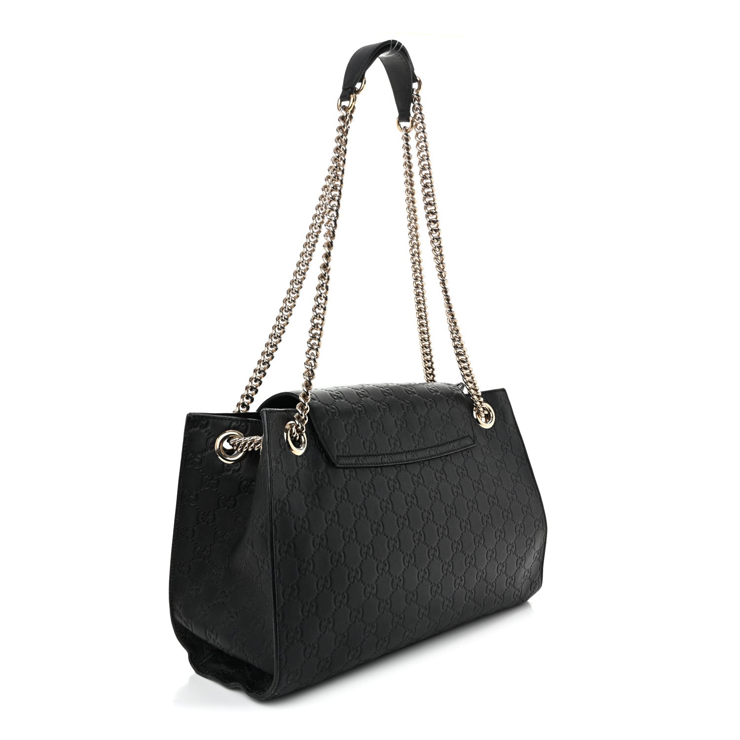 Gucci Guccissima Large Emily Chain Shoulder Bag Black 3 of 10