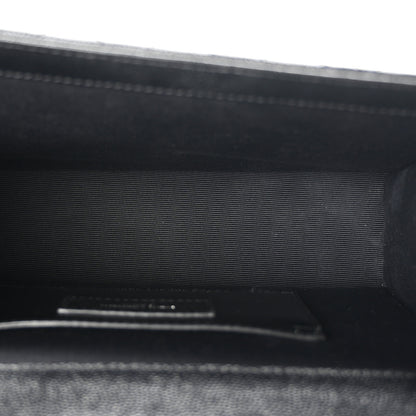 Saint Laurent Grain De Poudre Textured Mixed Matelasse Triquilt Medium Monogram Monochrome Satchel Black 5 of 10