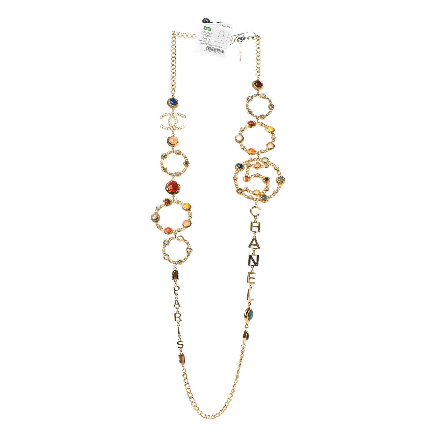 Pearl Gripoix Crystal No 5 Medallion Necklace Gold