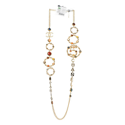 Chanel Pearl Gripoix Crystal No 5 Medallion Necklace Gold 3 of 6