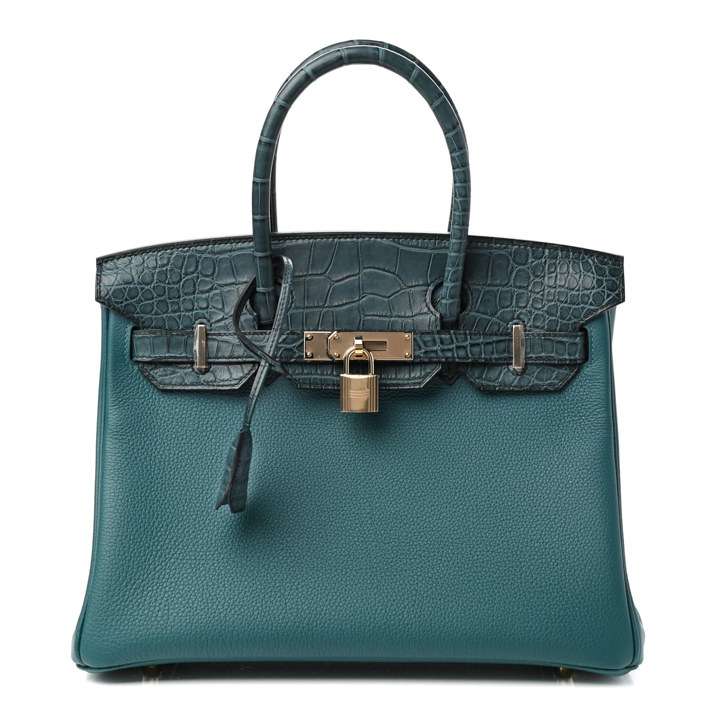 Togo Matte Alligator Birkin Touch 30 Vert Bosphore