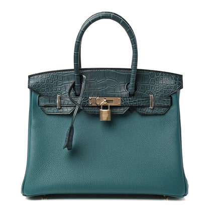 Hermes Togo Matte Alligator Birkin Touch 30 Vert Bosphore 1 of 11