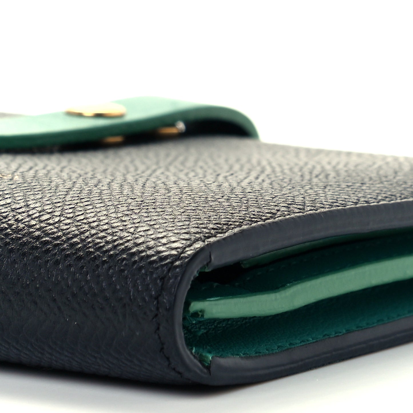 Grained Calfskin Medium Multifunction Strap Wallet Black Cactus