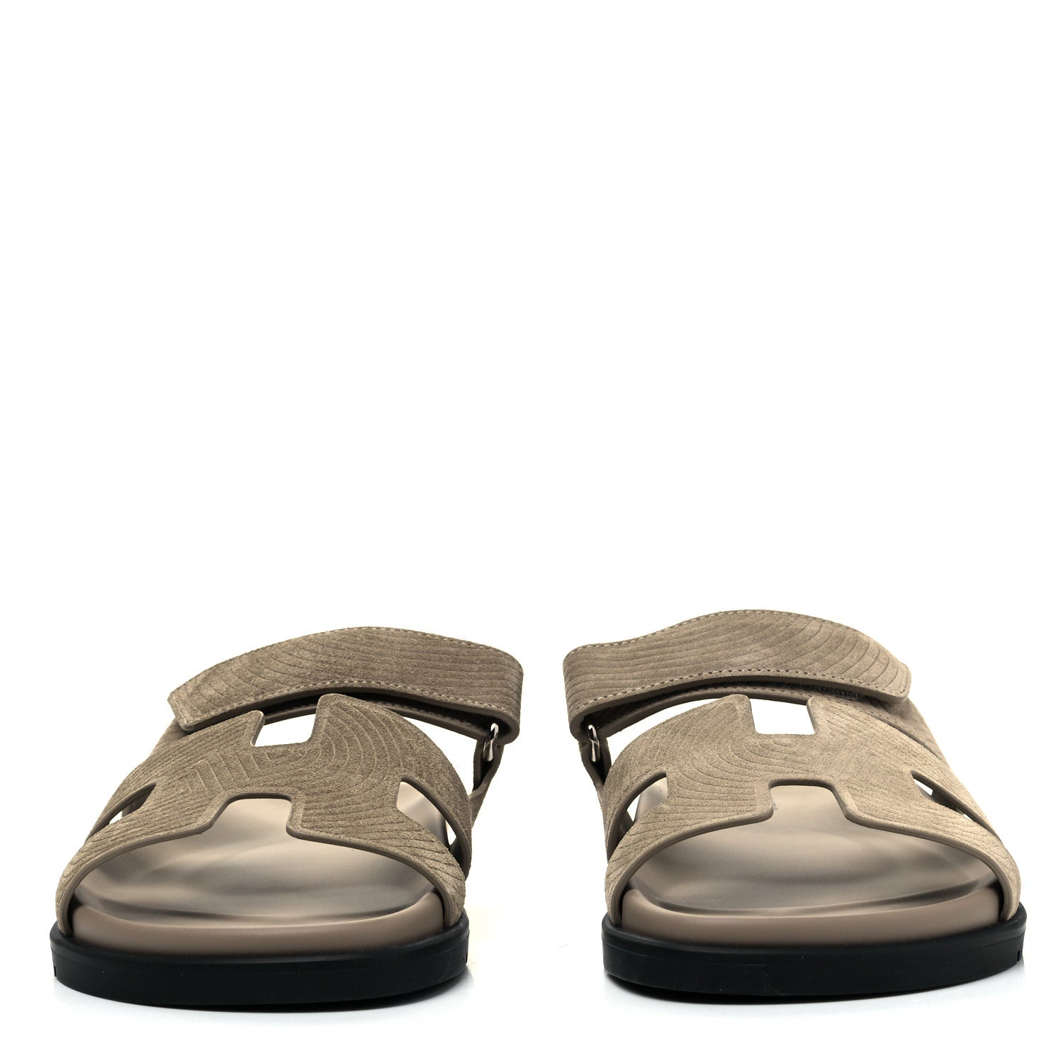 Hermes Suede Goatskin Chaine d'Ancre Womens Chypre Sandals 38.5 Beige Sable 2 of 8