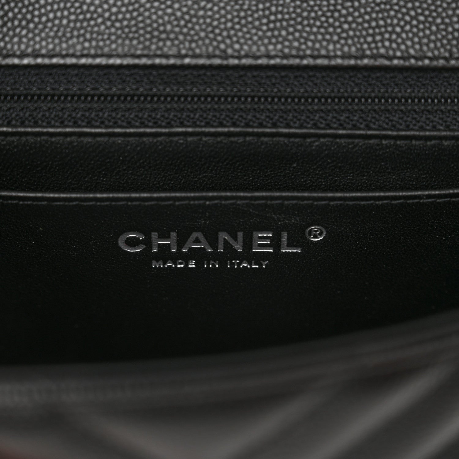 Chanel Caviar Chevron Quilted Mini Square Flap Black 5 of 11