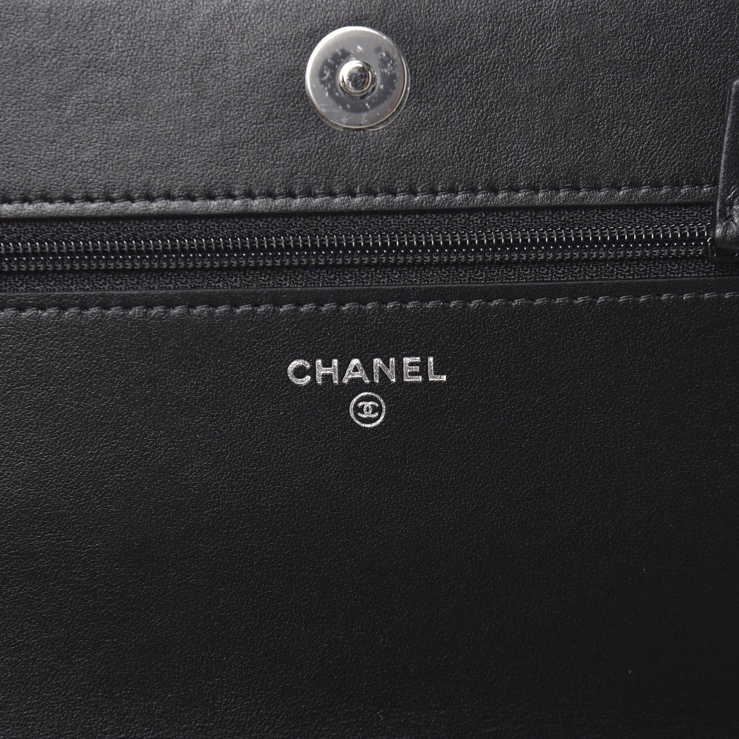 Caviar Camellia Embossed Wallet On Chain WOC Black