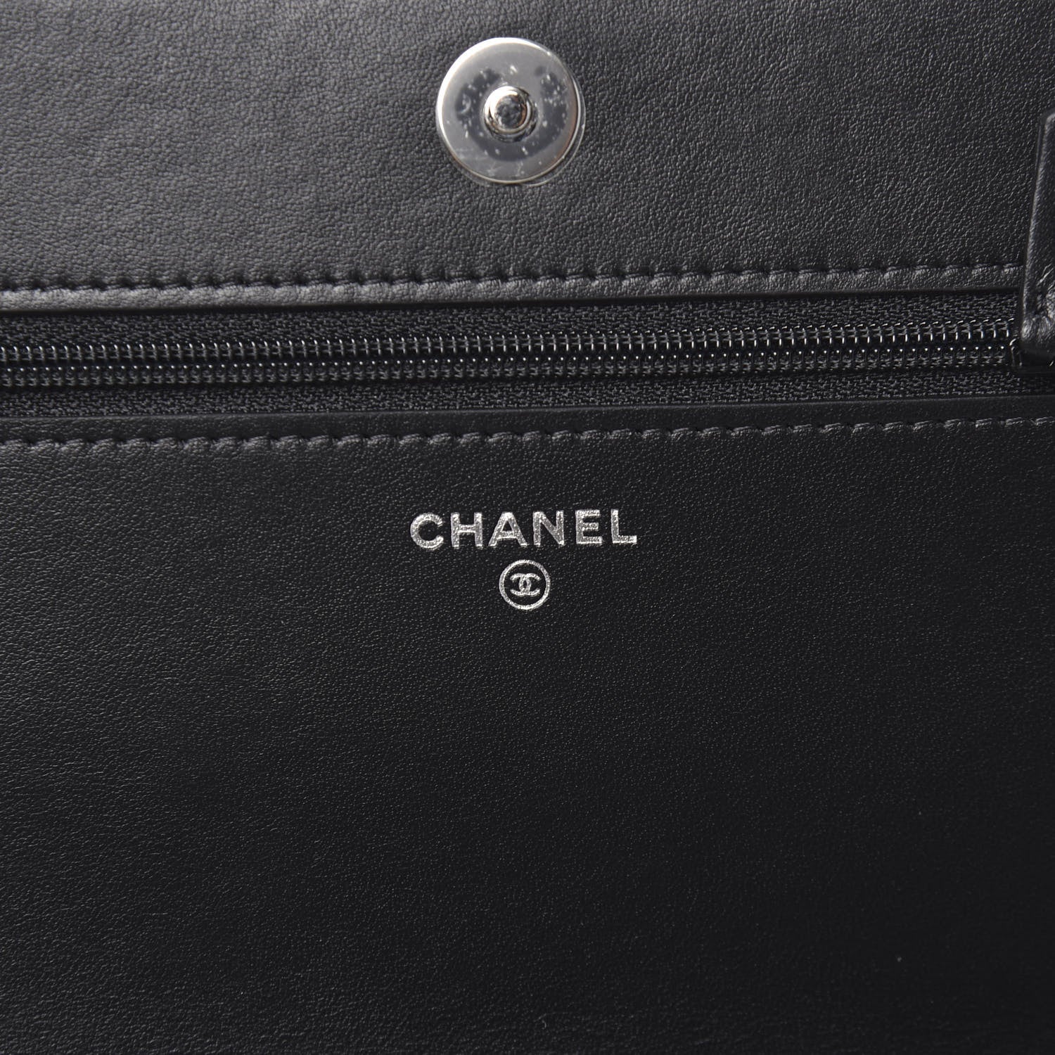 Chanel Caviar Camellia Embossed Wallet On Chain WOC Black 6 of 10