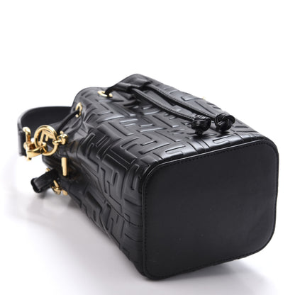 Fendi Vitello Liberty F is Fendi FF 1974 Embossed Mini Mon Tresor Bucket Bag Black 3 of 9