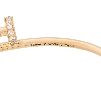 Cartier 18K Yellow Gold Diamond Small Juste Un Clou Bracelet 17 5 of 7