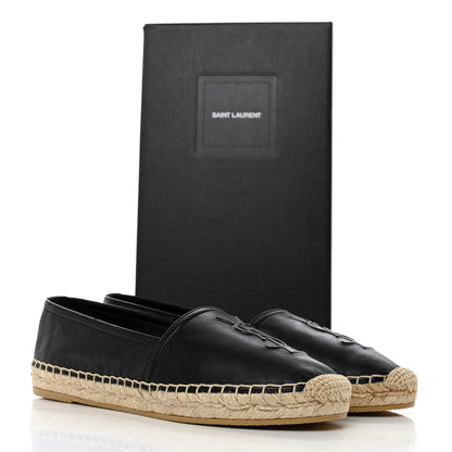Saint Laurent Lambskin Monogram Espadrilles 36 Black 9 of 9