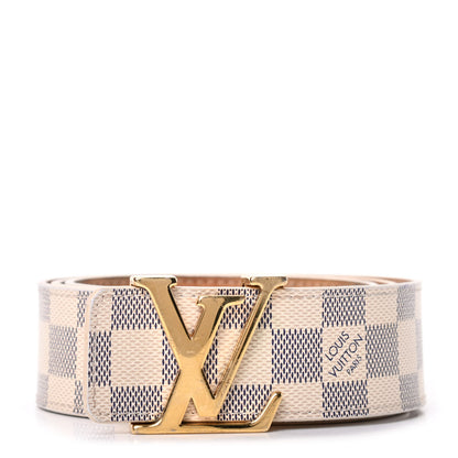 Louis Vuitton Damier Azur 40mm LV Initiales Belt 85 34 1 of 5