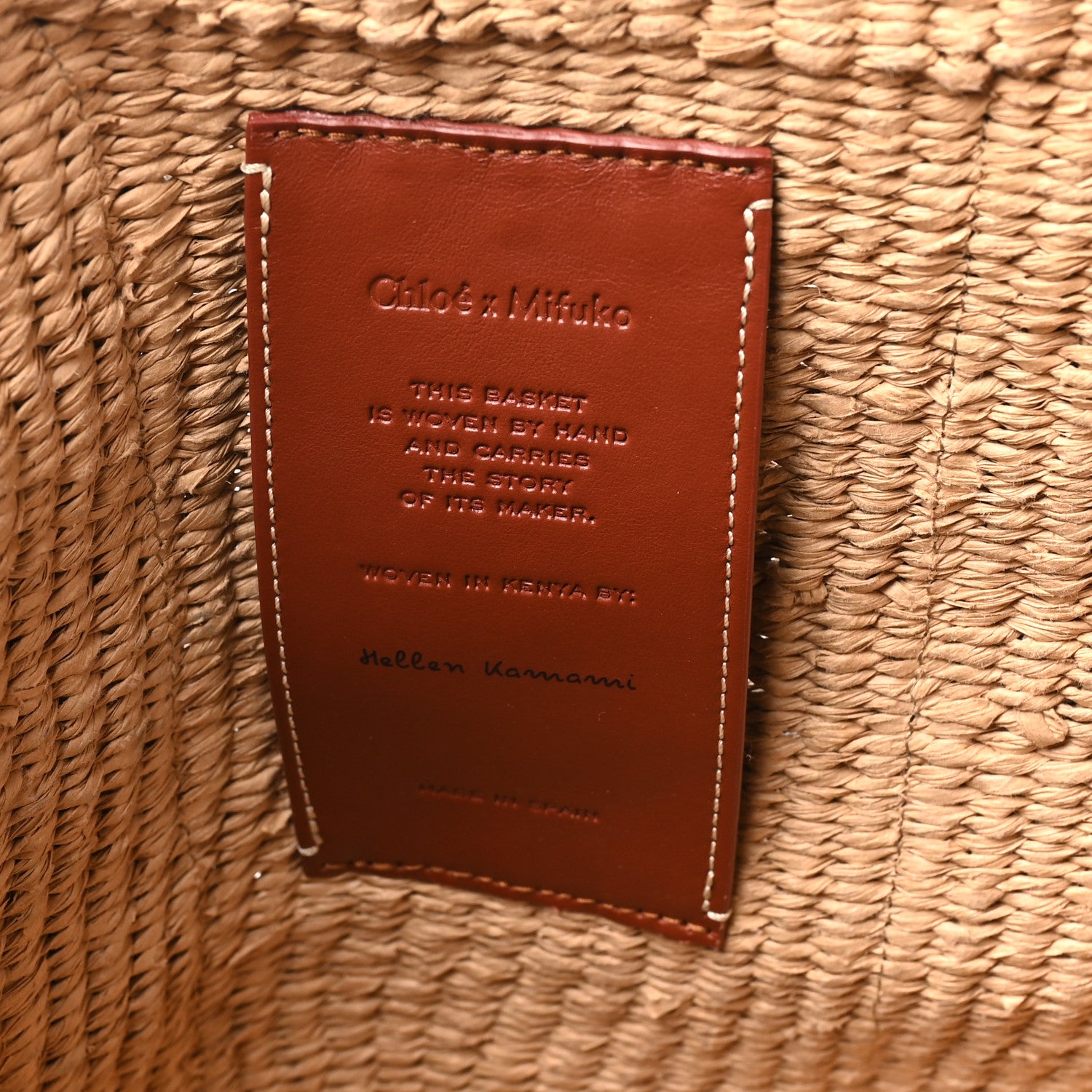 Chloe X MIFUKO Raffia Large Woody Basket Bag Black Beige Black Beige 6 of 9