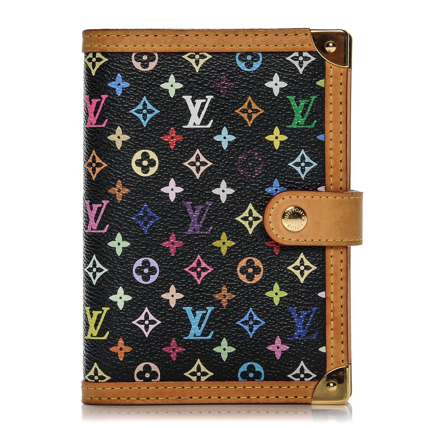Louis Vuitton Monogram Multicolor Small Ring Agenda Cover Black 1 of 7