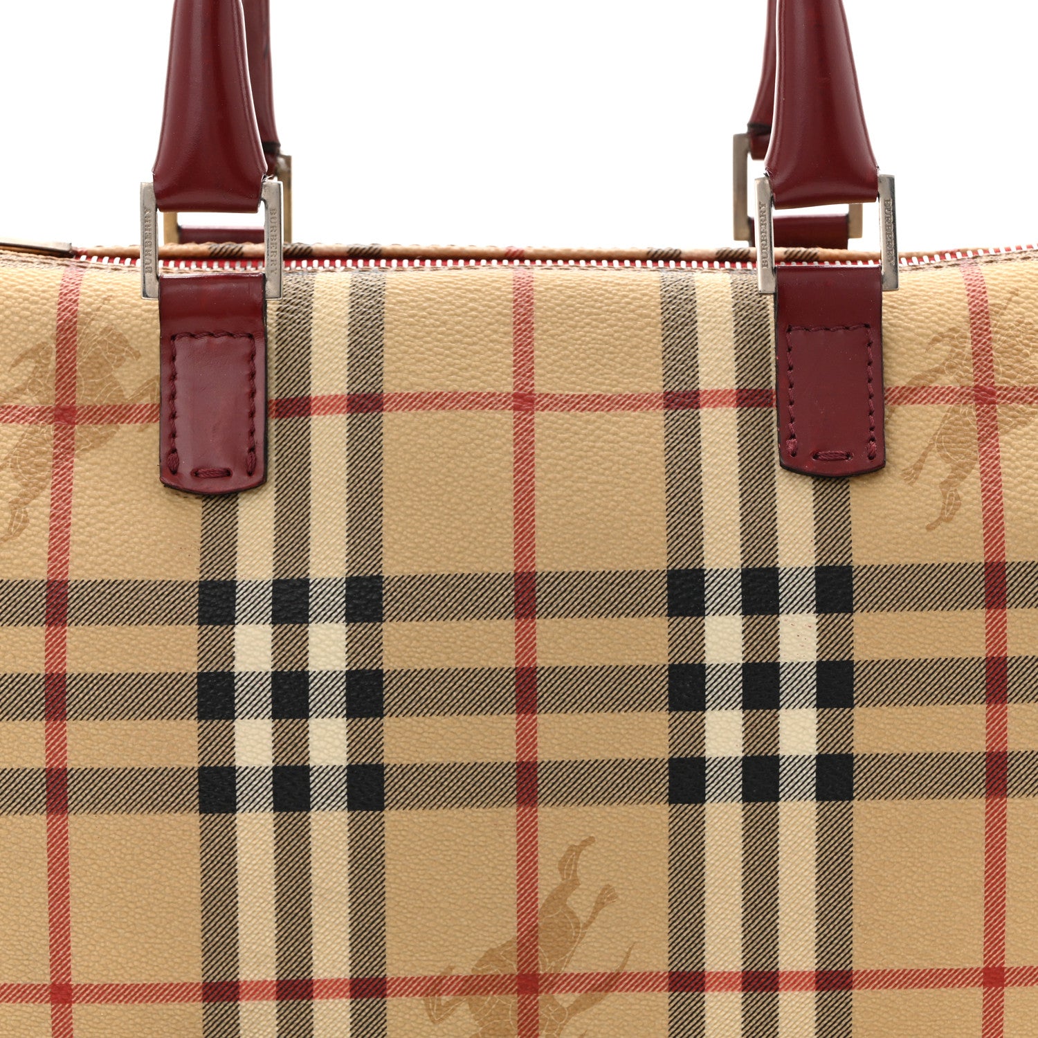 Burberry Haymarket Check Bowling Bag Red 8 of 10