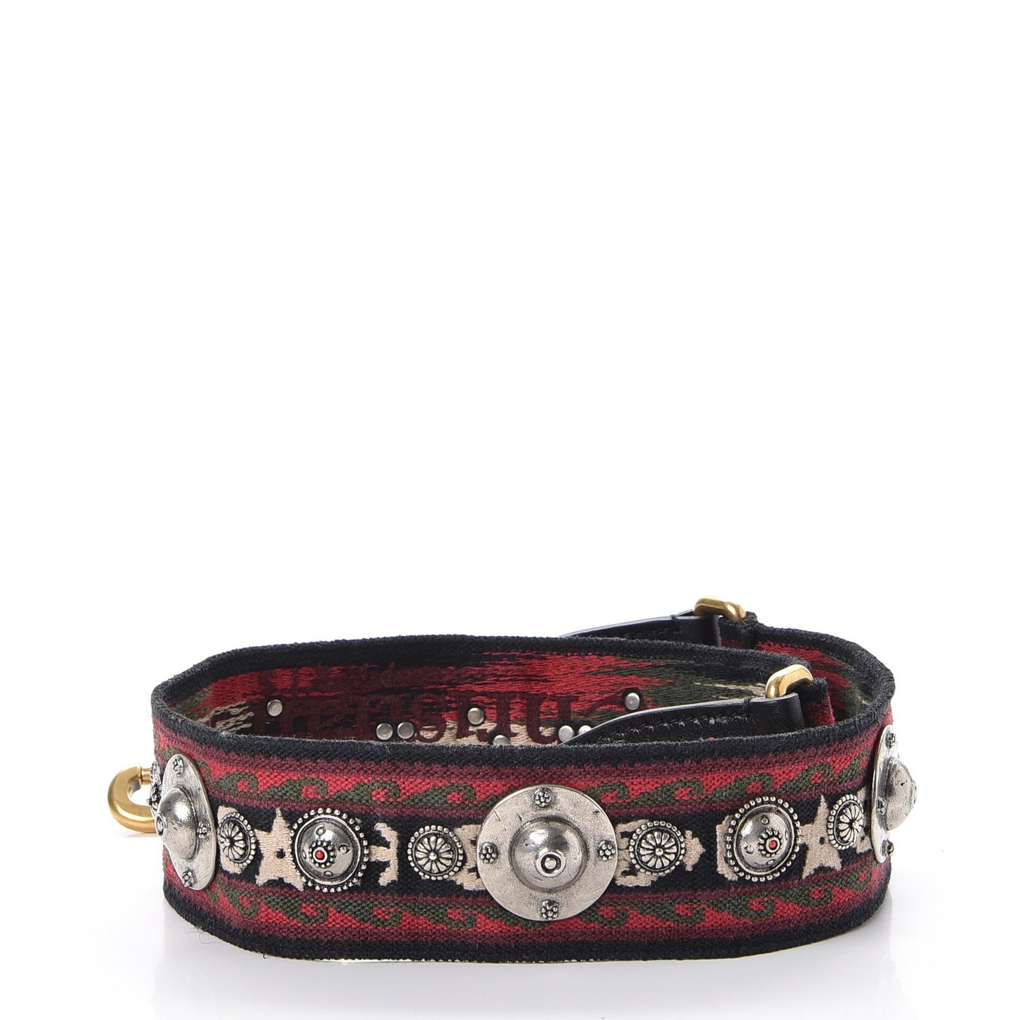Canvas Embroidered Studded Bohemian Shoulder Strap Red