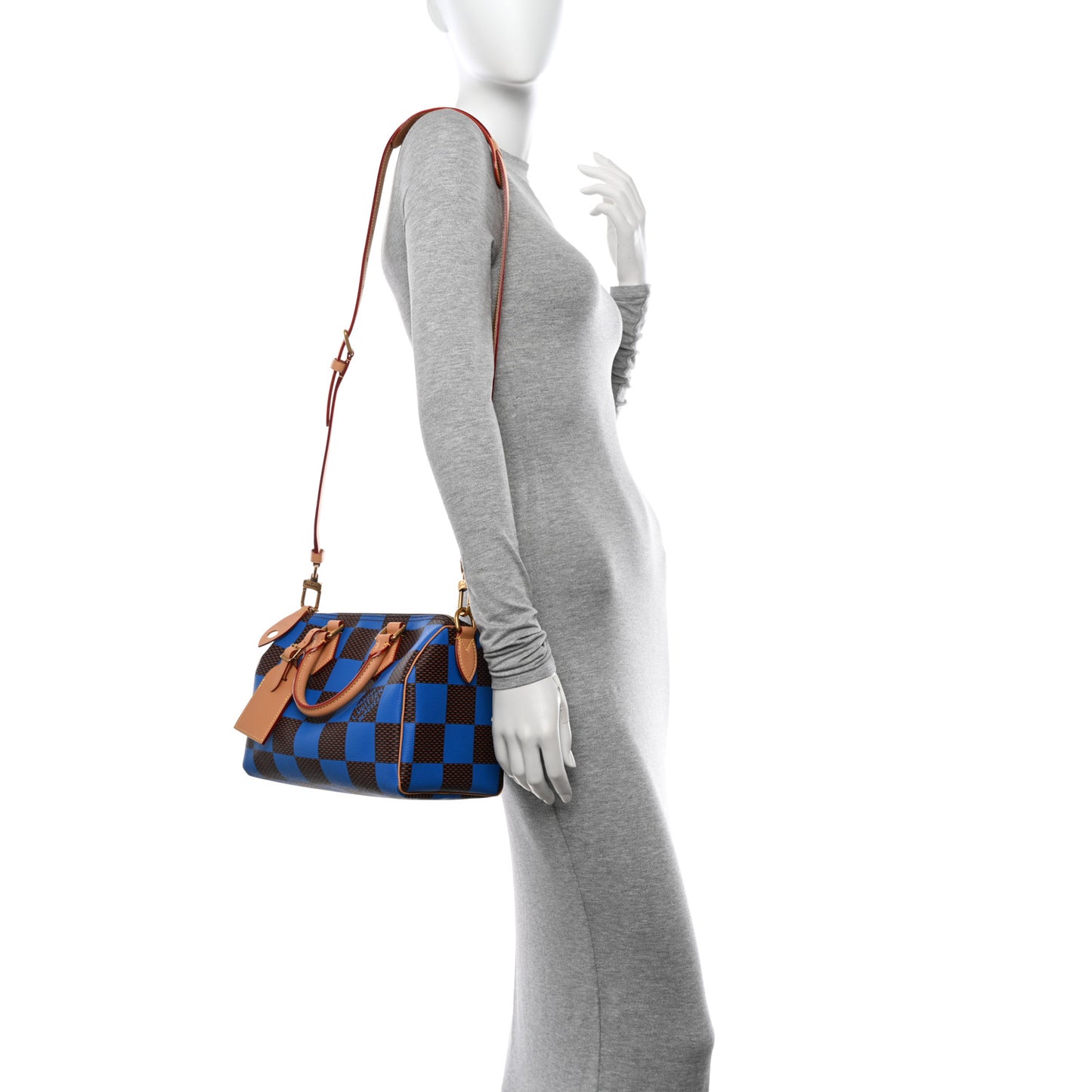 Damier Pop Speedy Bandouliere 25 Blue