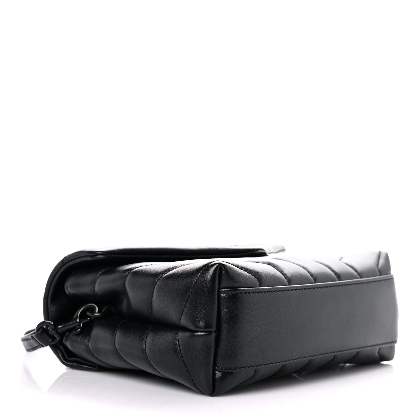 Calfskin Y Quilted Monogram Toy Loulou Crossbody Bag Black