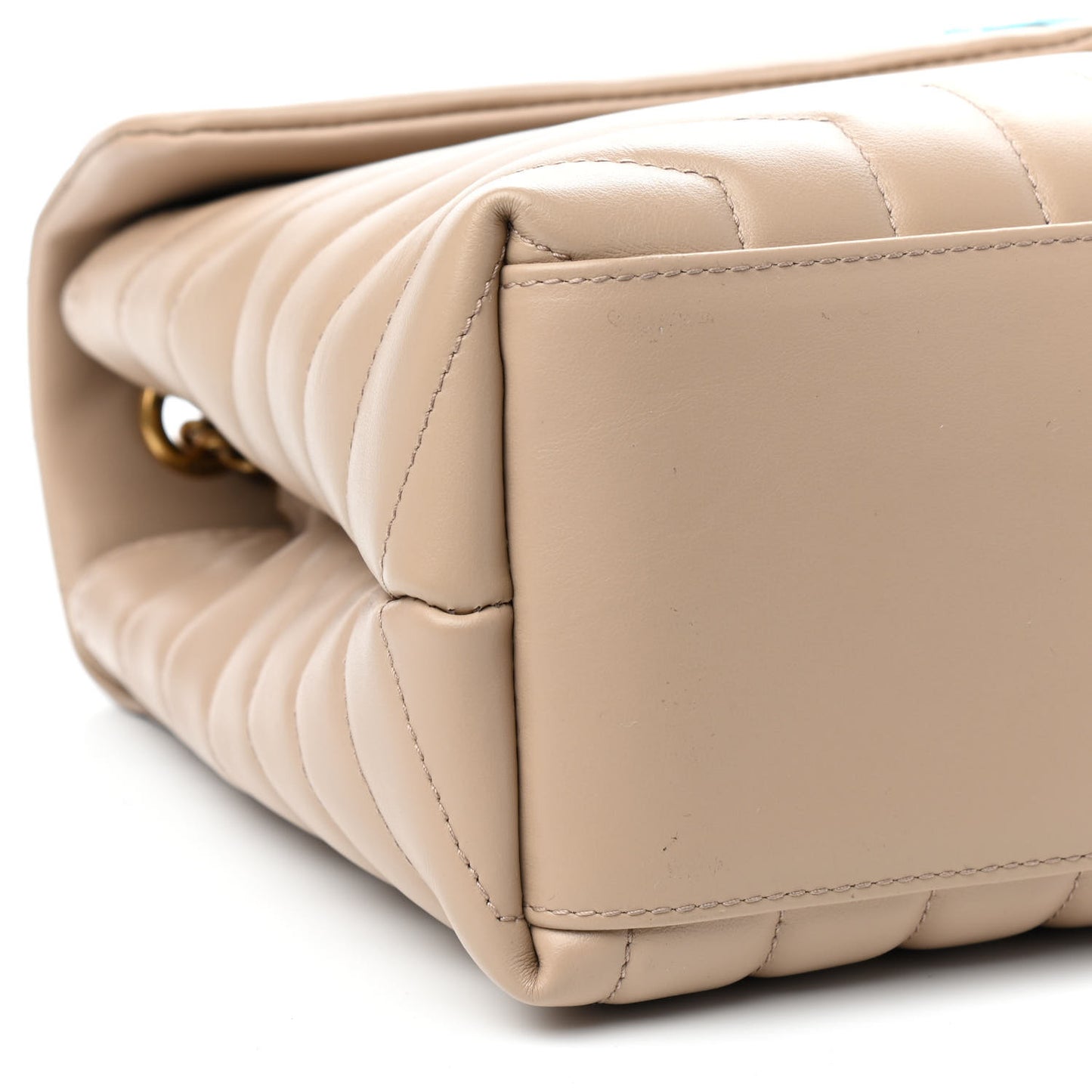 Calfskin Y Quilted Monogram Medium Loulou Chain Satchel Nude Powder