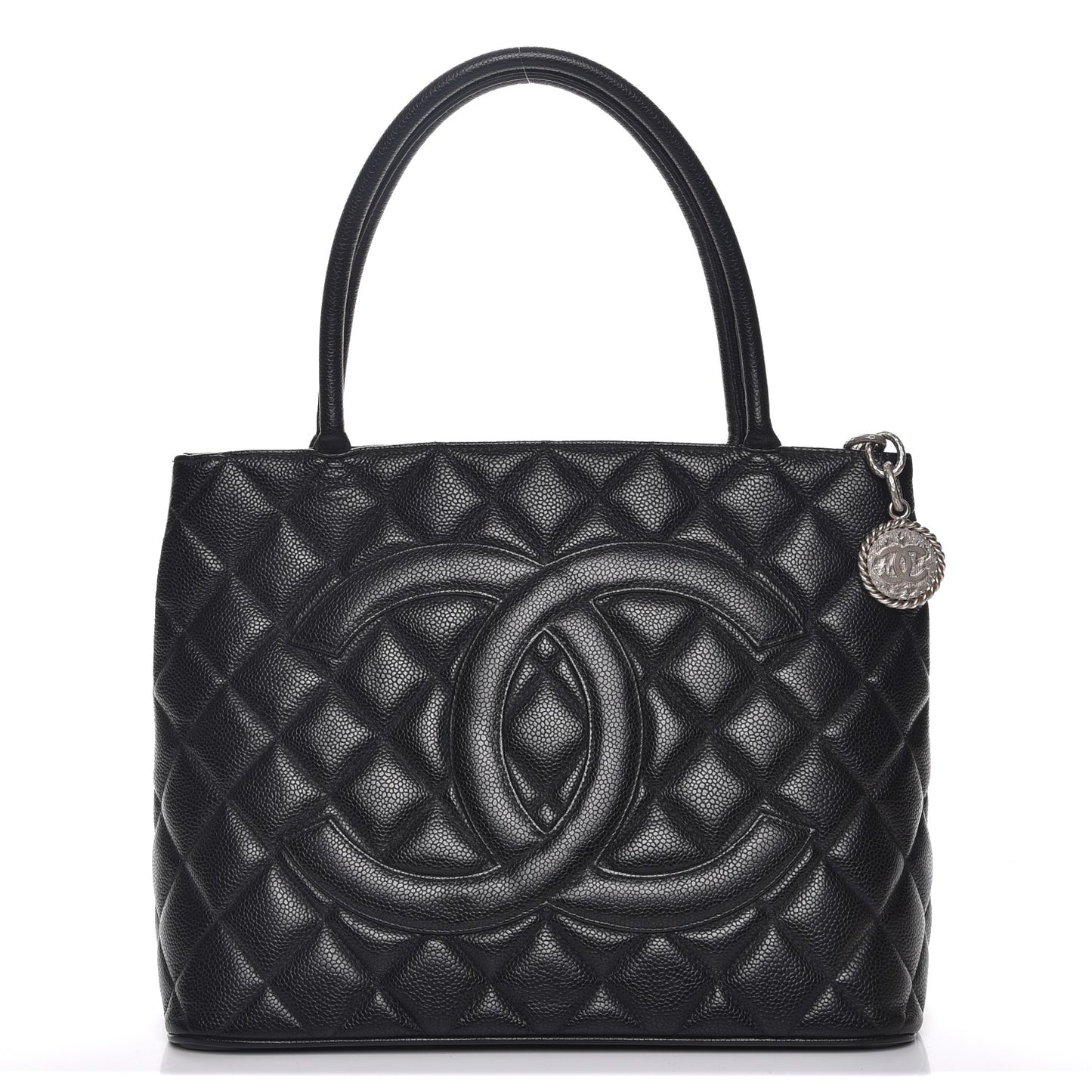 Caviar Quilted Medallion Tote Black
