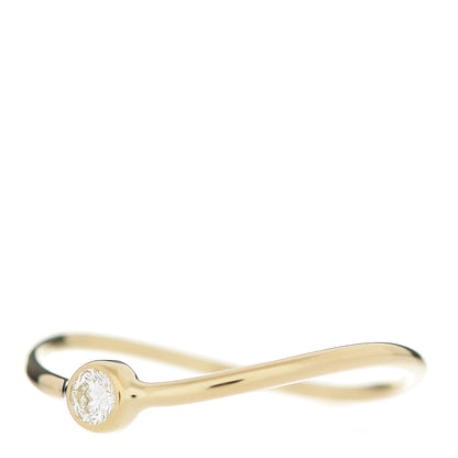 Tiffany 18K Yellow Gold Diamond Elsa Peretti Single-Row Wave Ring 49 5 2 of 3