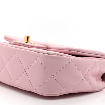 Chanel Lambskin Resin Quilted Top Handle Mini Flap Pink 10 of 10