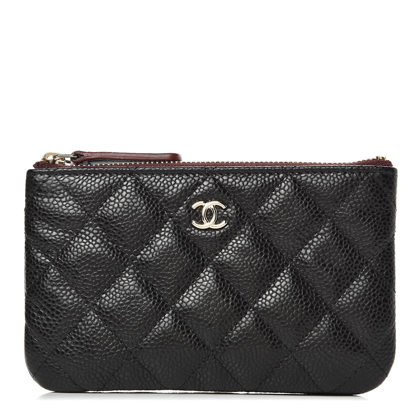 Caviar Quilted Small Cosmetic Case Black