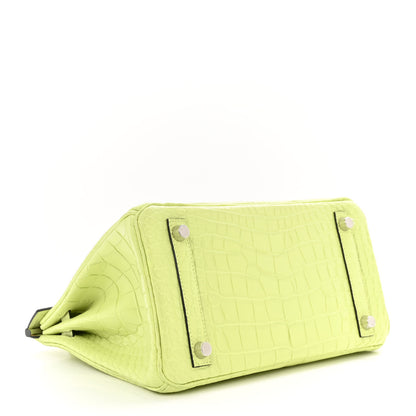 Hermes Matte Alligator Birkin 25 Jaune Bourgeon 5 of 11
