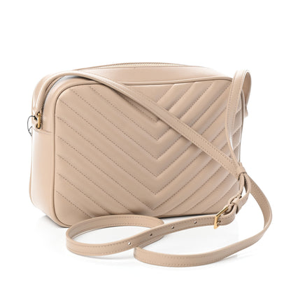 Saint Laurent Calfskin Matelasse Monogram Lou Camera Bag Dark Latte 3 of 9
